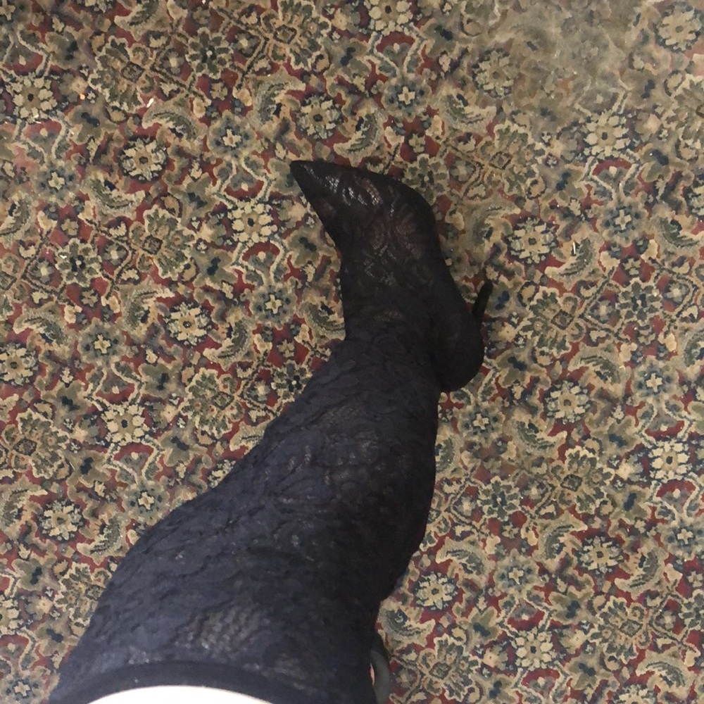 Lace OTK Black Lace Boots 🤩